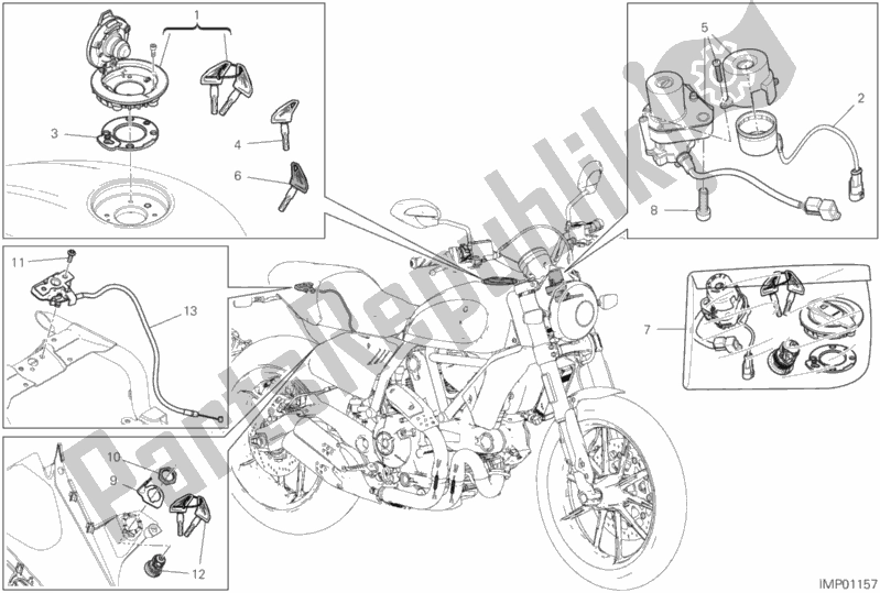 Wszystkie części do 13e - Urz? Dzenia Elektryczne Ducati Scrambler Flat Track Thailand USA 803 2019